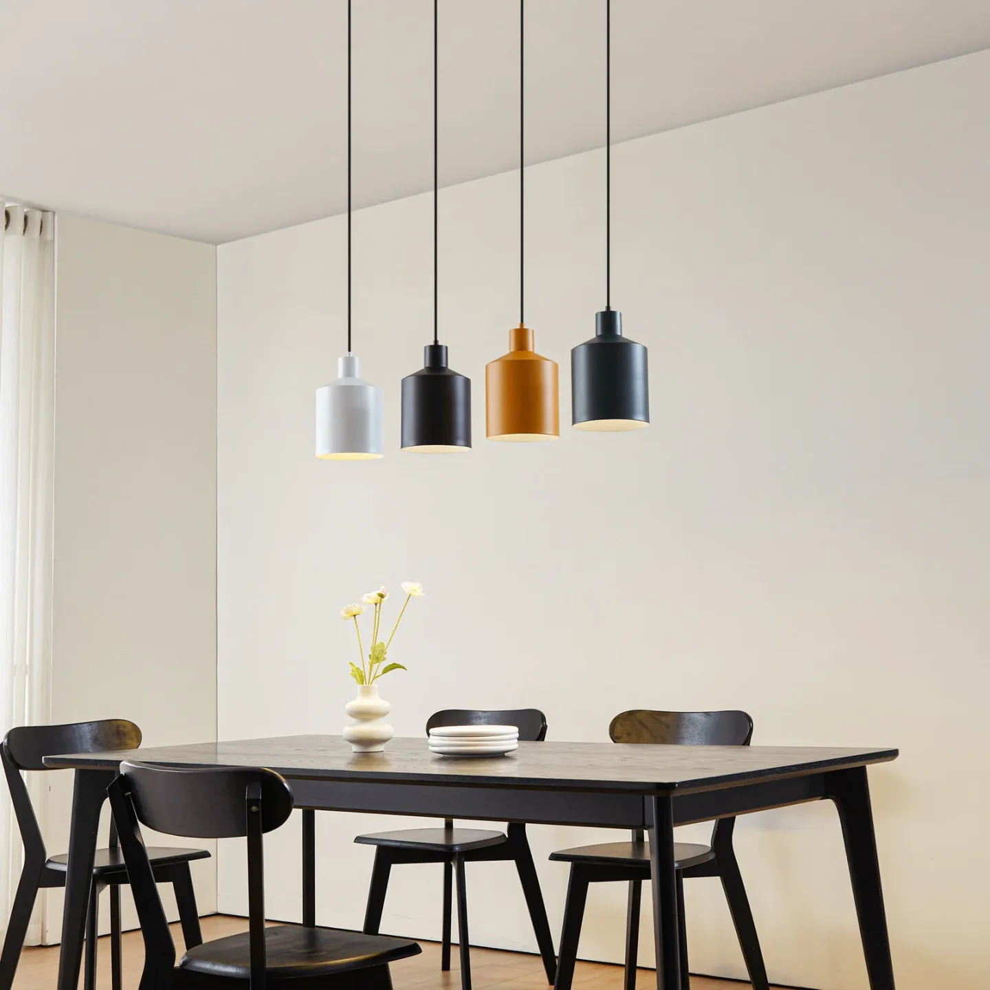 Tirane Pendelleuchte Black/White/Green/Yellow - Lindby - Wohnzimmer - Modern - Metall - Mehrflammig