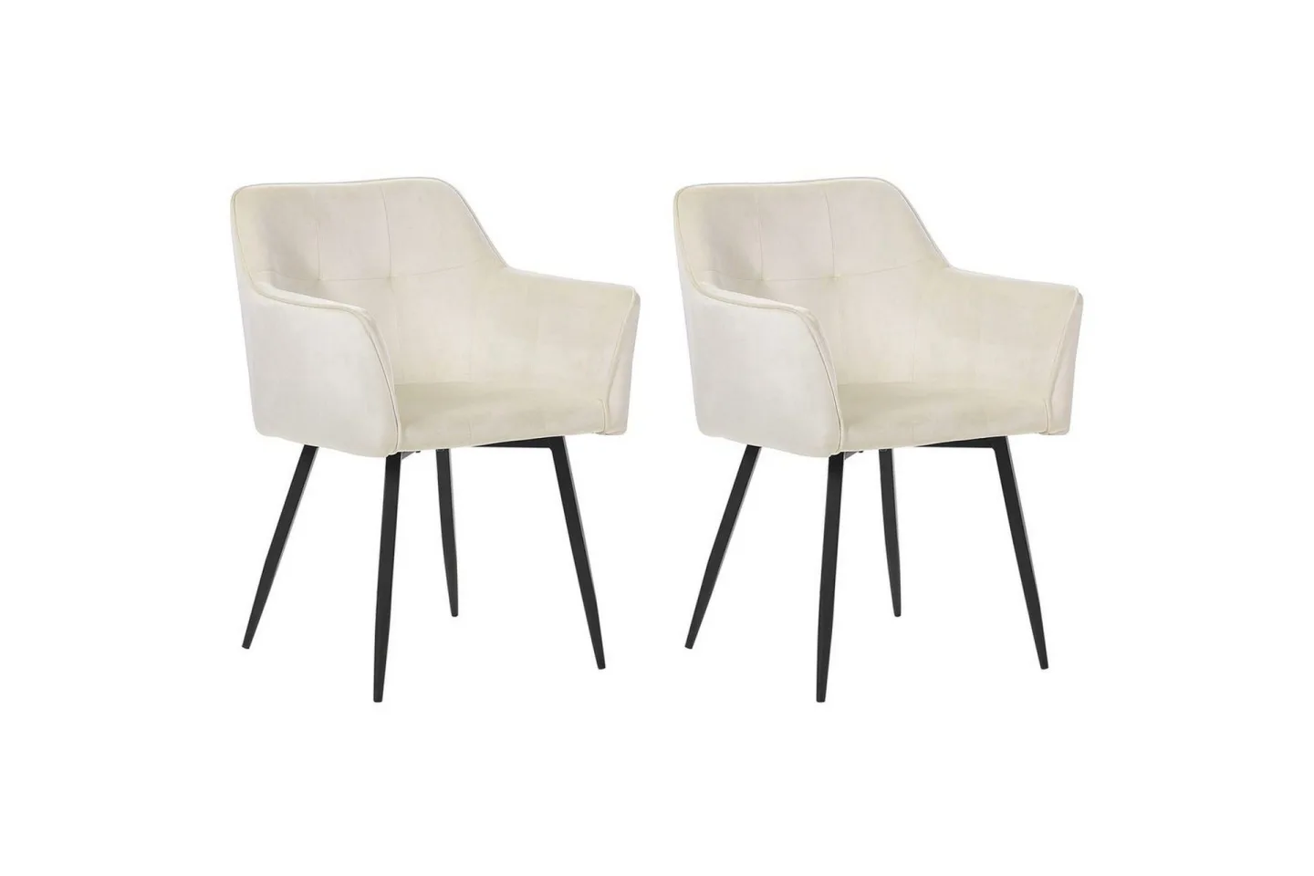 Set med 2 matstolar Jasmin - Beige, svart