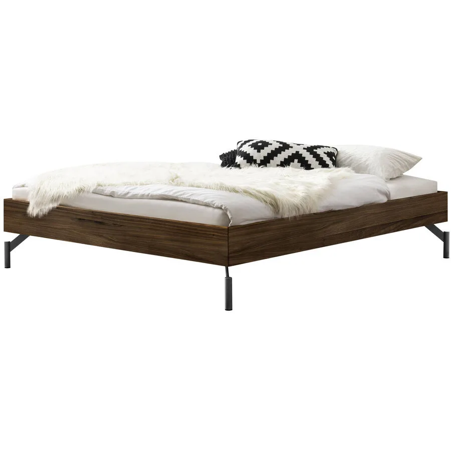 Hasena Bett Sassari Braun Holz 100 x 200 cm - Farbe: nussbaum