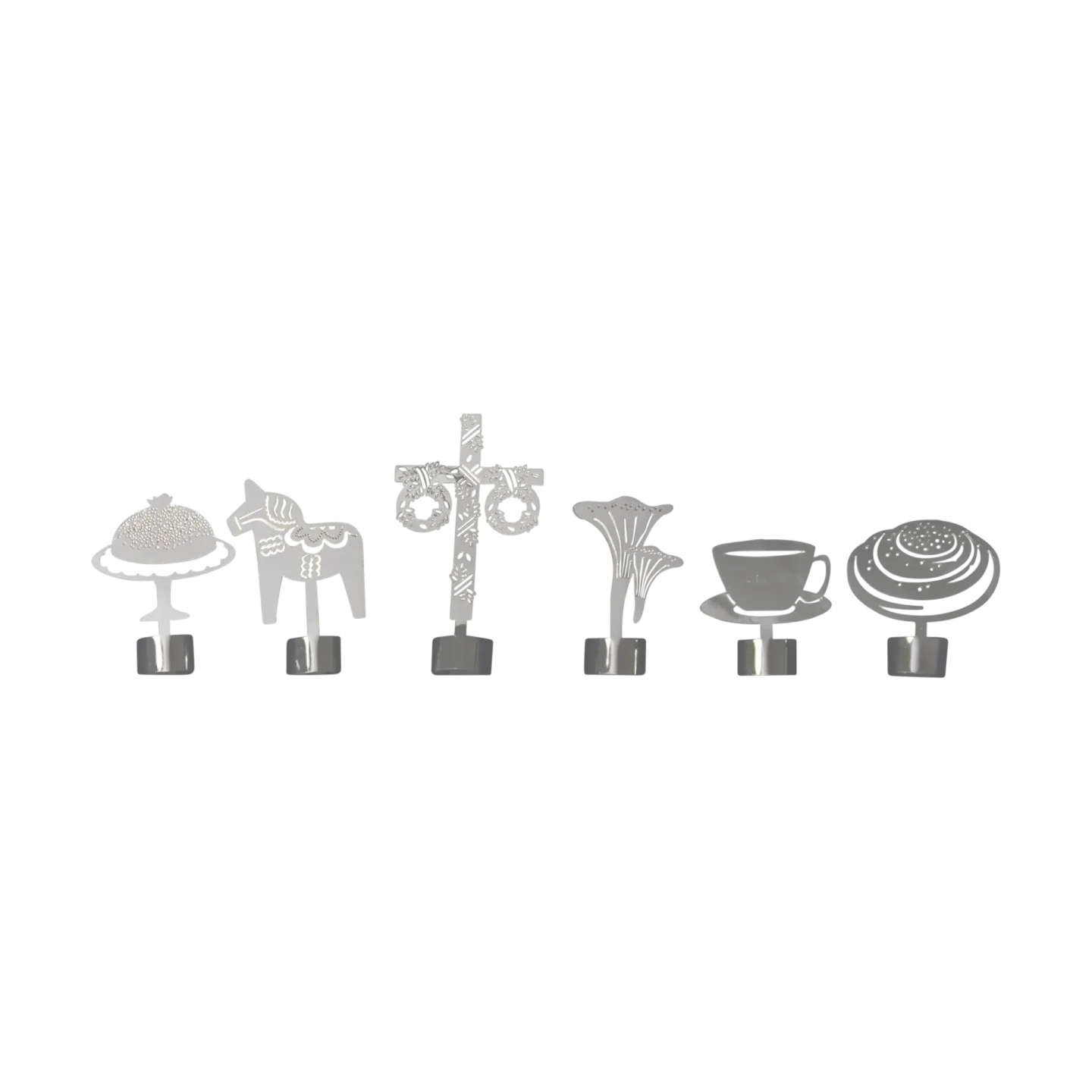 Pluto Design Like a Swede Glasmarkierer 6 Teile Silber-Metall