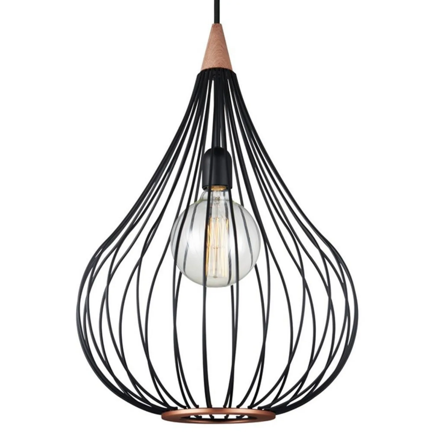 Drops Pendel Ø38 Black/Dark Wood - Halo Design - Stue - Metall