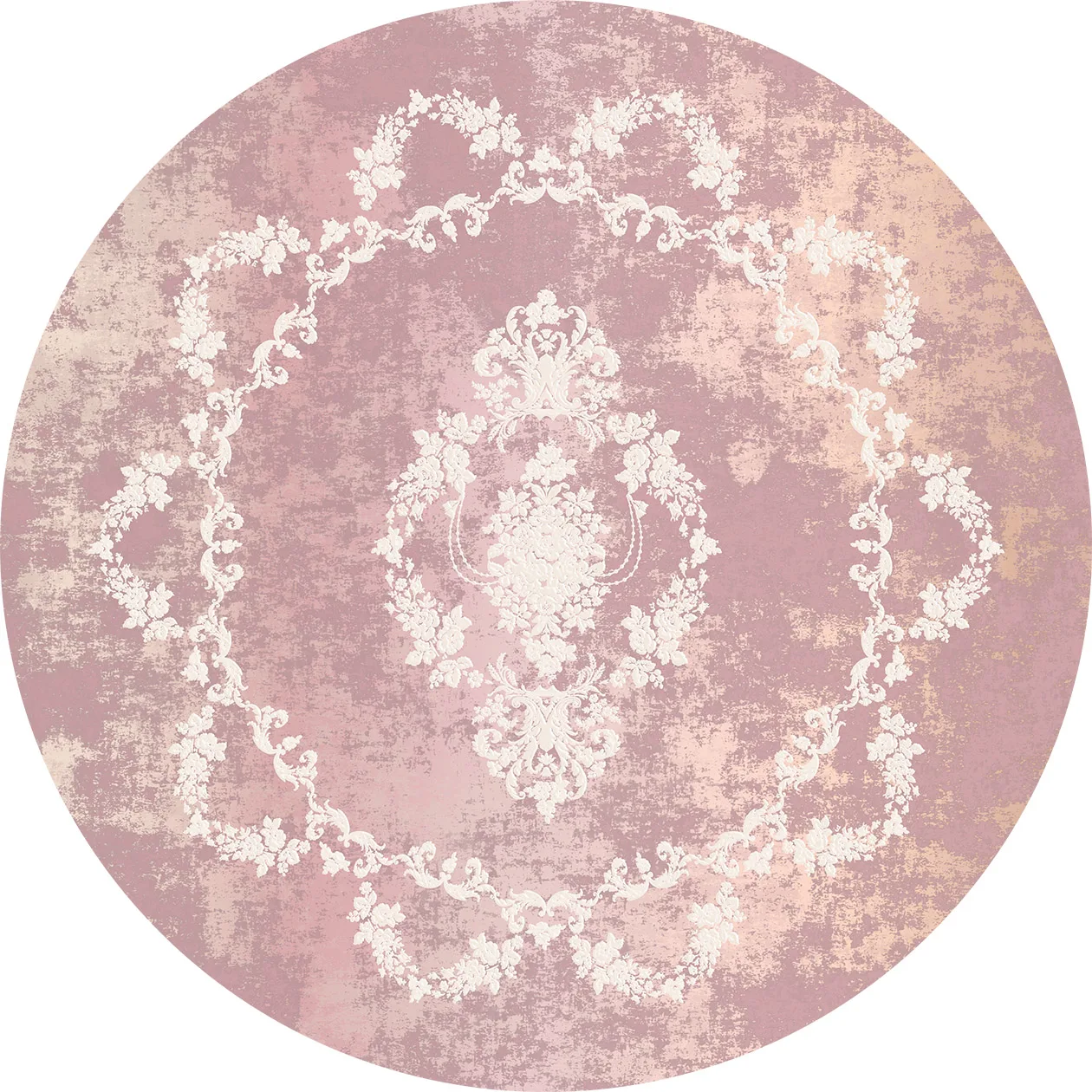 Rundt teppe - Nefta (rosa) (Størrelse: Ø 160 cm)