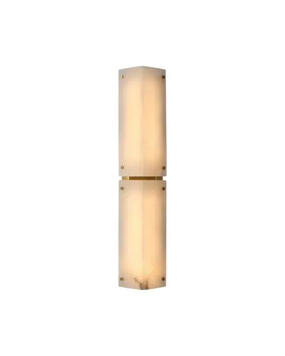 Clayton 25" Sconce Alabaster/Antique Brass