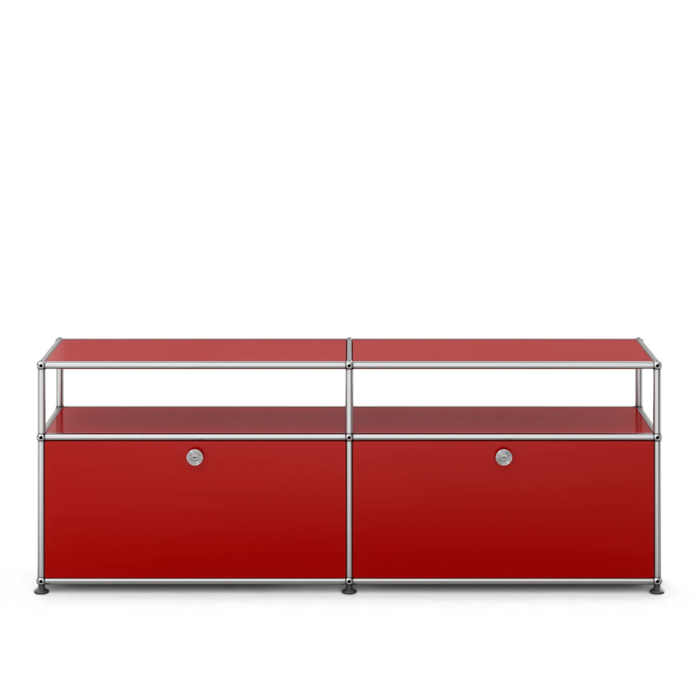 USM - USM Haller Sideboard O2 USM Ruby Red - TV-bänkar - Fritz Haller & Paul Schärer - Röd - Metall