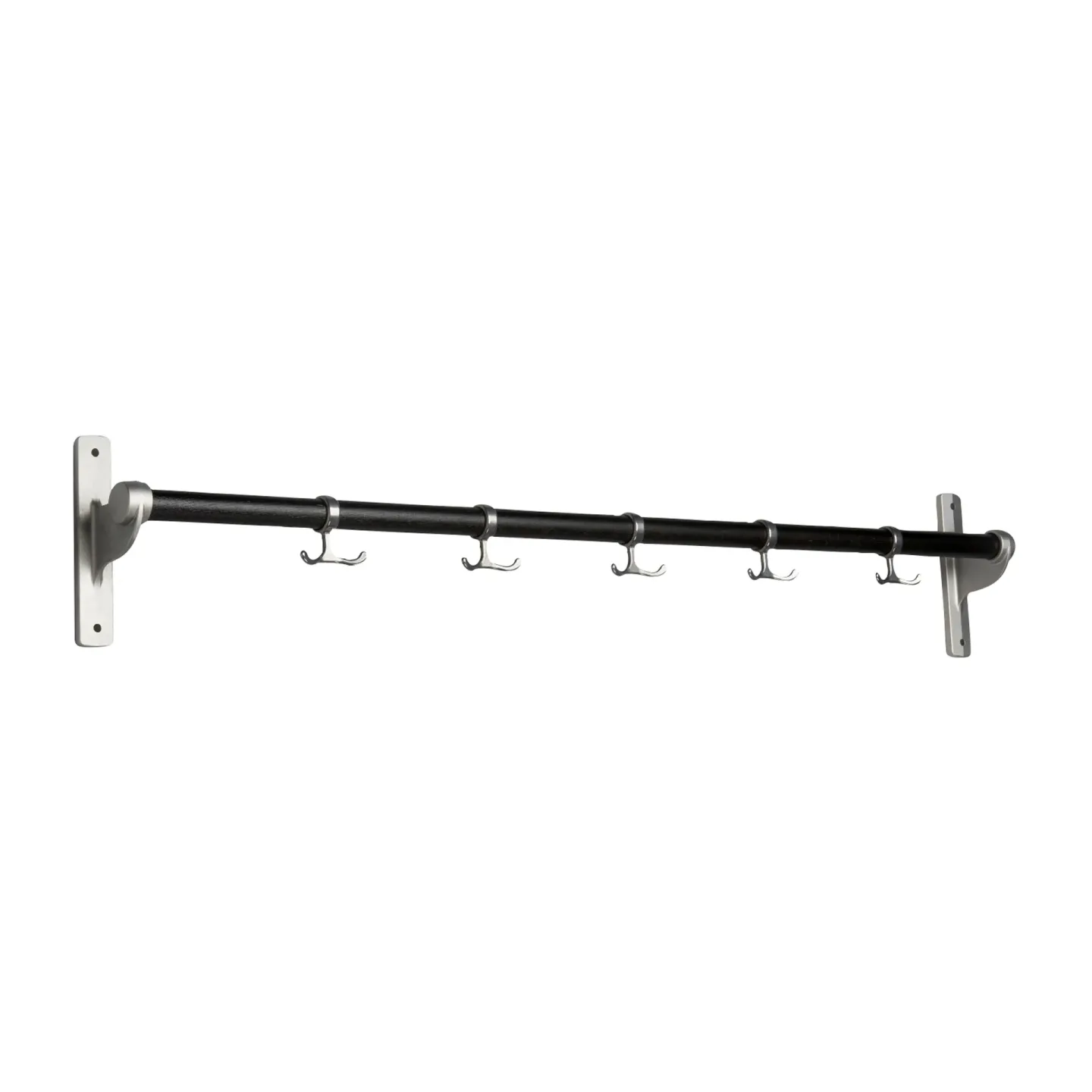 Essem Design Nostalgi Hakenliste 100 cm Eiche schwarz gebeizt-Aluminium
