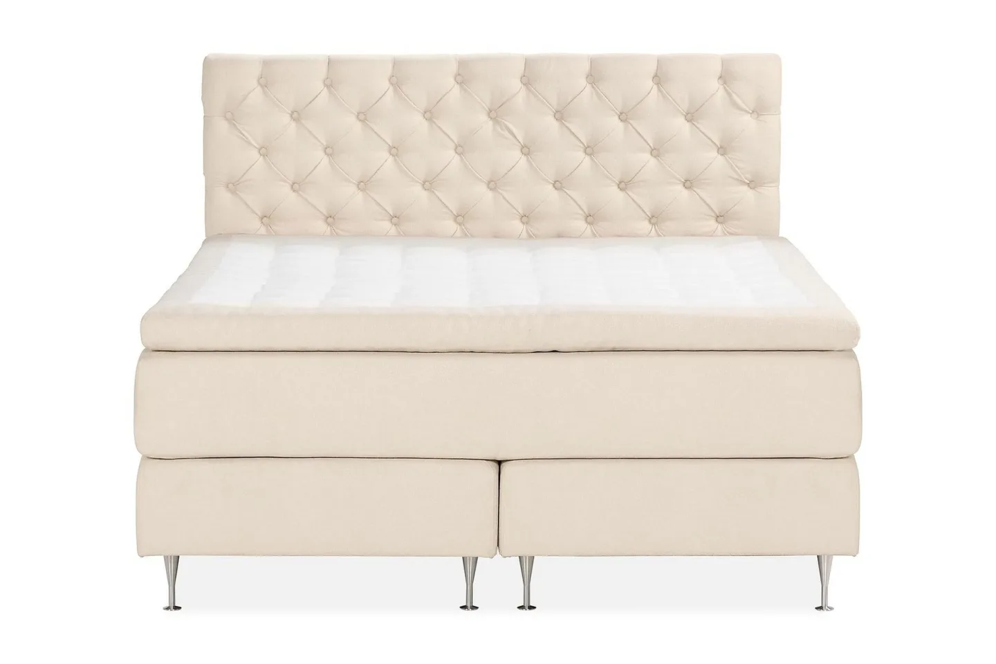 Oslo Lyx Sängpaket Boucle 160x200 Djuphäftad gavel - Ljusbeige
