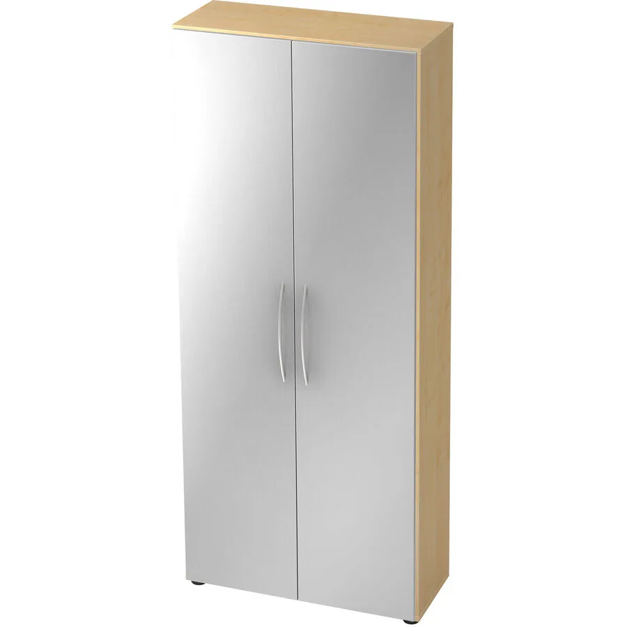 Schrank Office Silber, Ahorn Dekor Holzwerkstoff B 80 H 188 cm