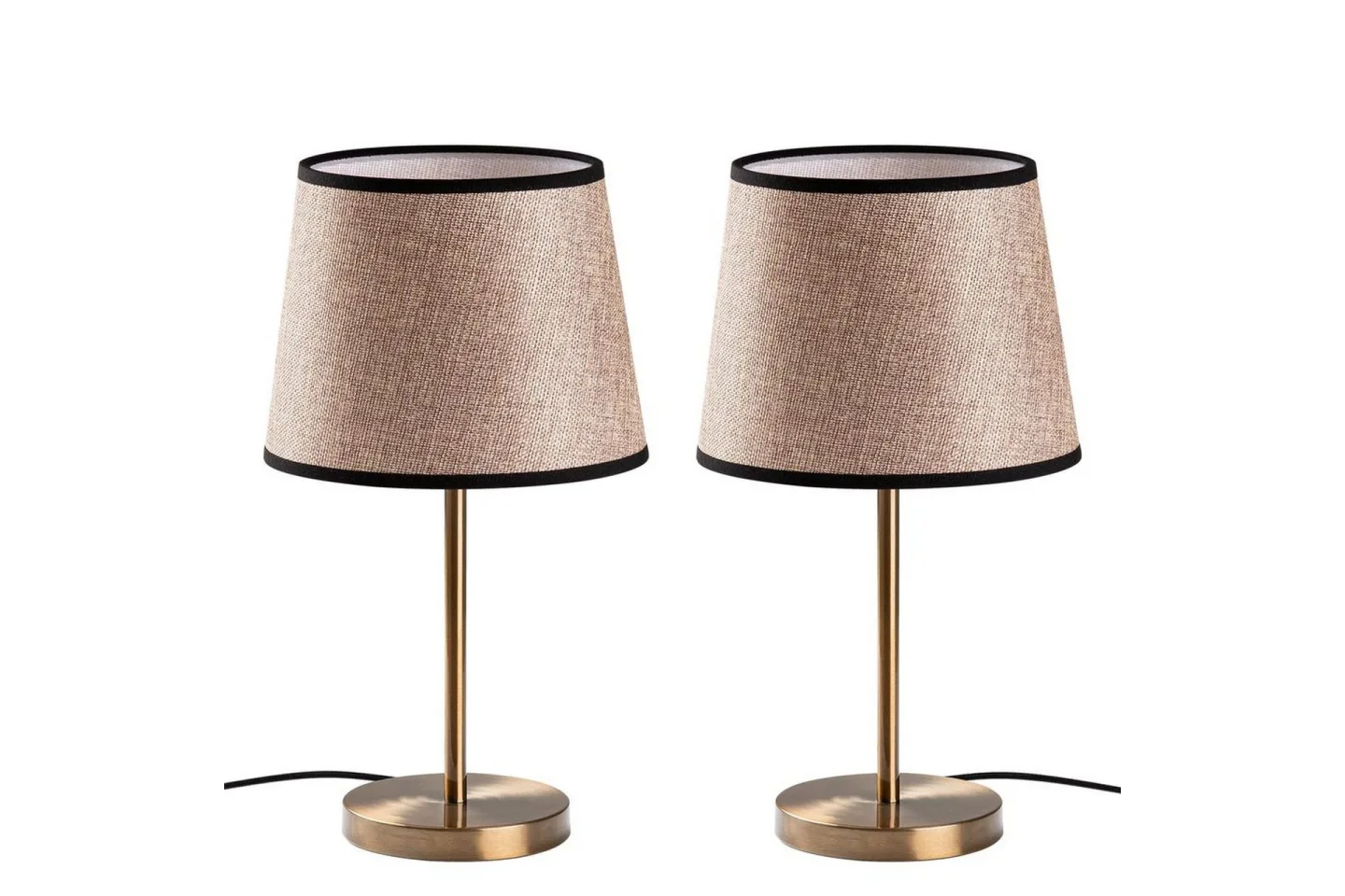 Bordslampset (2 stycken) Jaspal Antik / Svart - Antik / Svart
