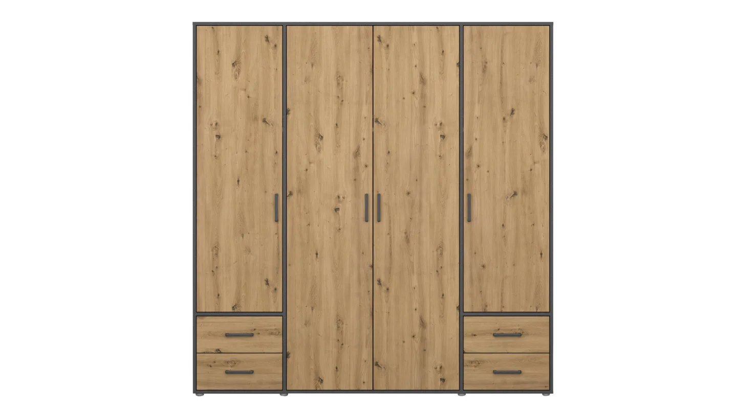 Kleiderschrank Artisan Eiche - grau - 187 cm - rauch - VOYAGER