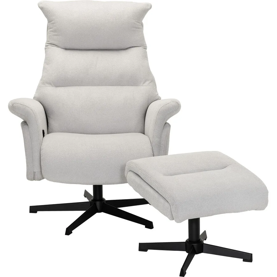 Relaxsessel Heidi Hellgrau Mikrofaser/Echtleder T 88 B 86 cm H 112.5 cm