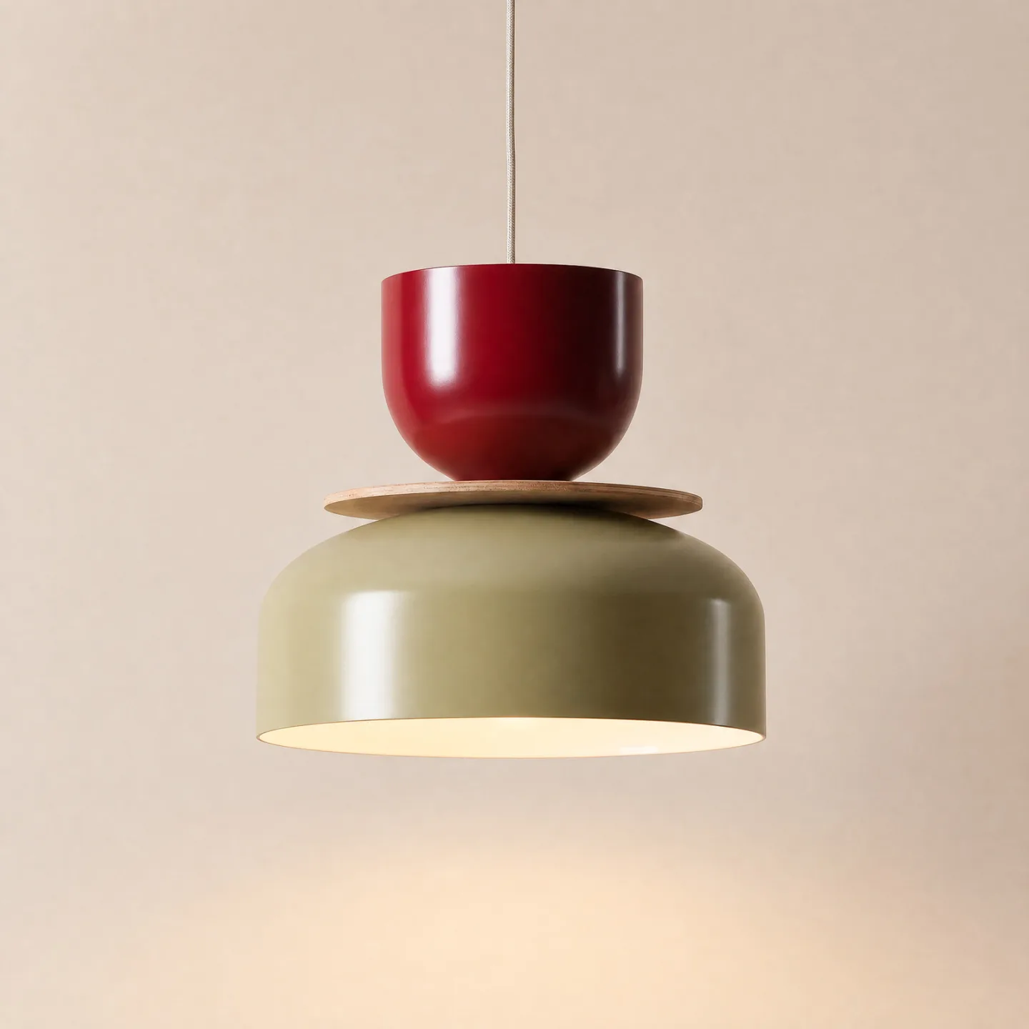 Uto Hängelampe beigebraun/dunkelrot 30cm Metall - ALDEX - Esszimmer - Modern - Einflammig