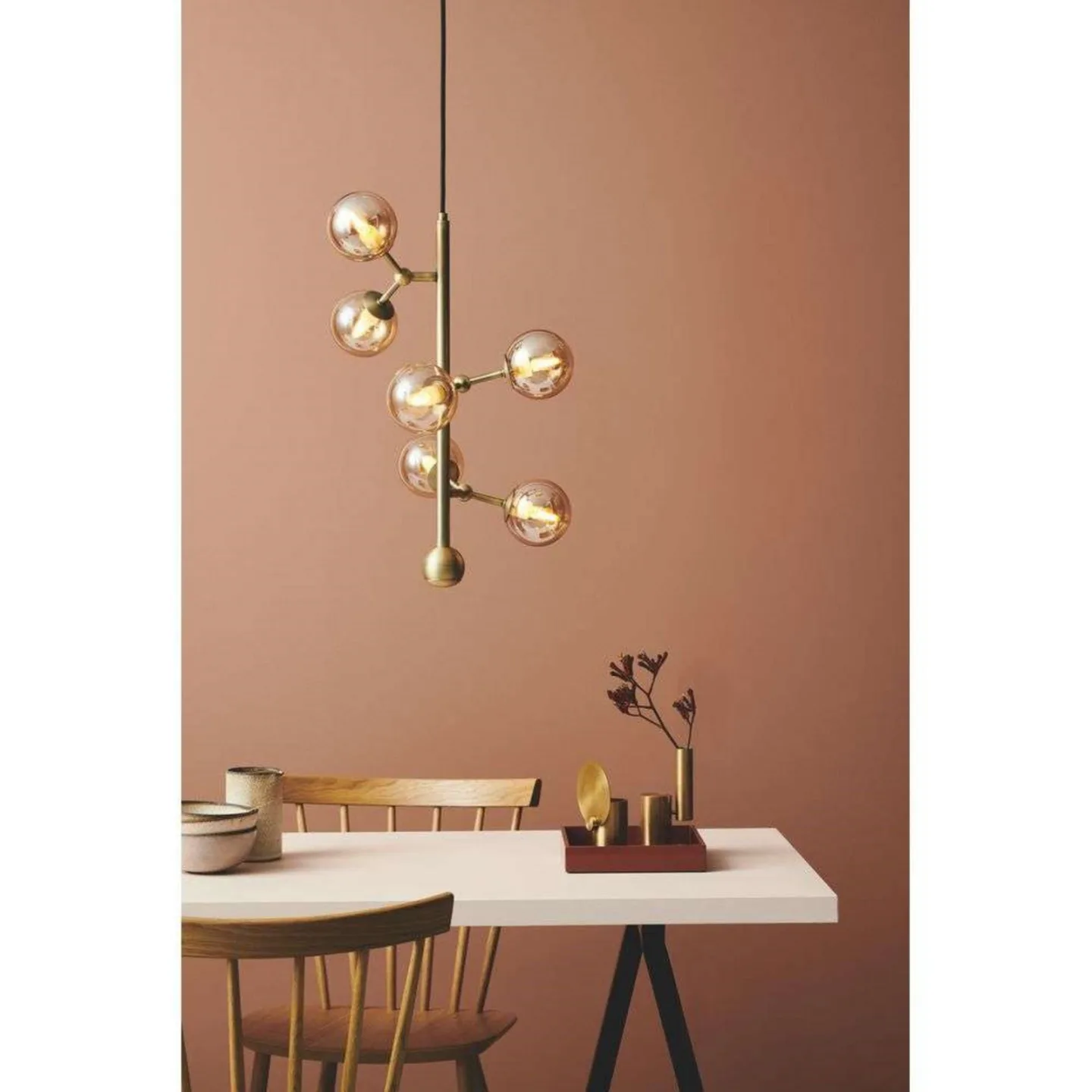 Atom Vertical Pendel Antique Brass - Halo Design - Spisestue - Metall