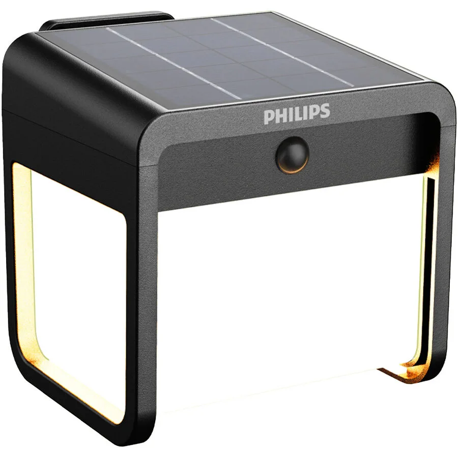 Solarlampe Philips Schwarz Kunststoff 13.2 cm 13.2 cm - LED - Lichtfarbe: Warmweiss - LED Energiesparlampen