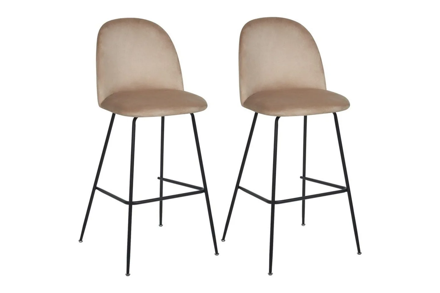 Barstol Arcola set om 2 Beige-Svart - Beige-Svart