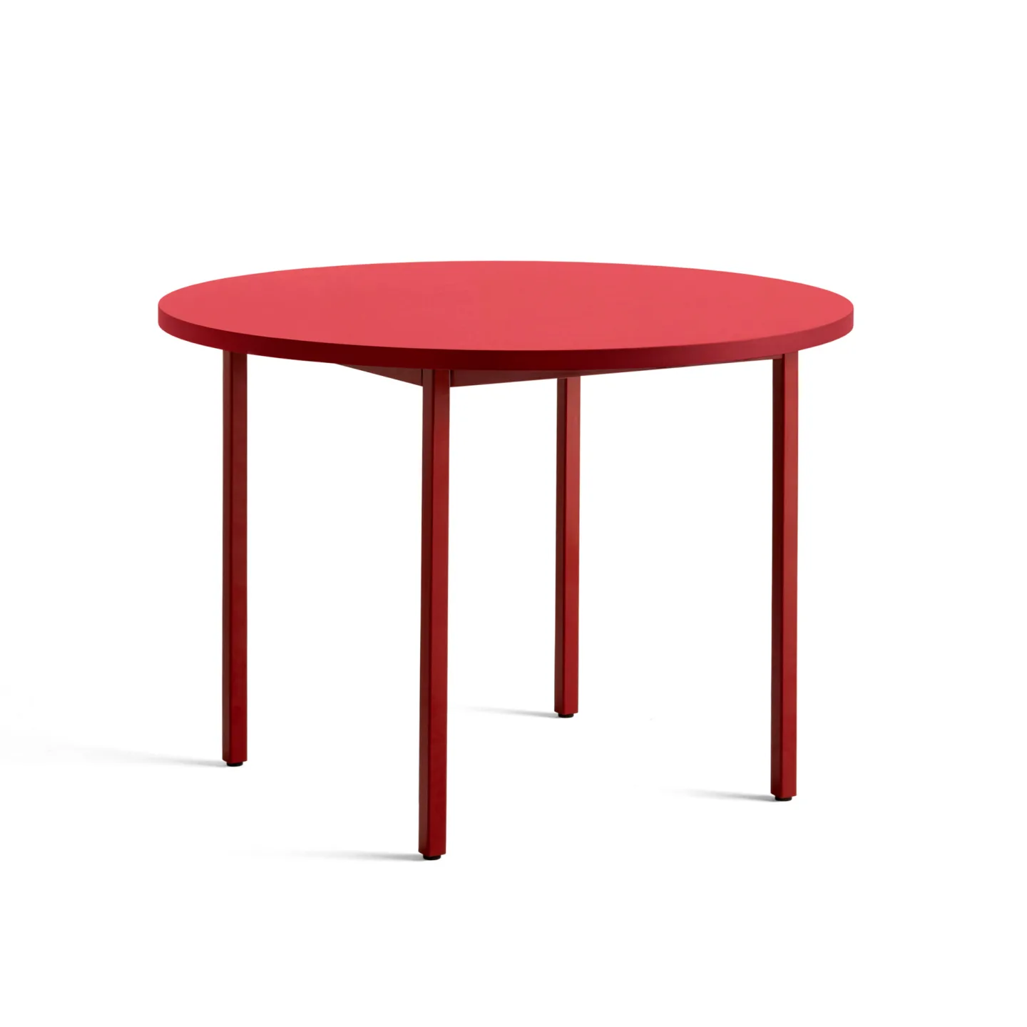 HAY - Two-Colour Table Round 105 Red / Maroon Red - Matbord - Muller Van Severen - Röd - Metall