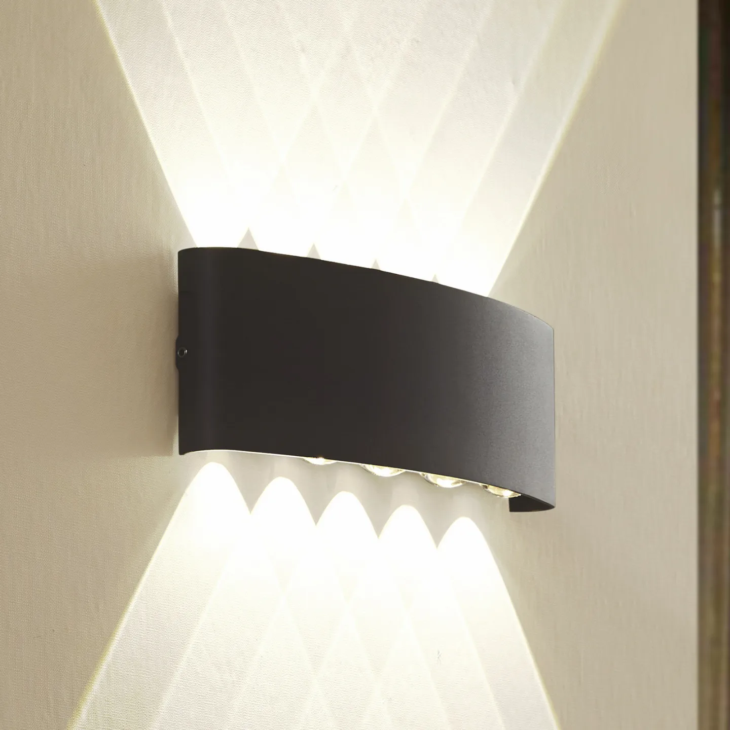 Ithan LED-Außenwandleuchte, 5-flg., anthrazit, 27cm - Lindby - Terrasse - Modern - Aluminium - Eckig