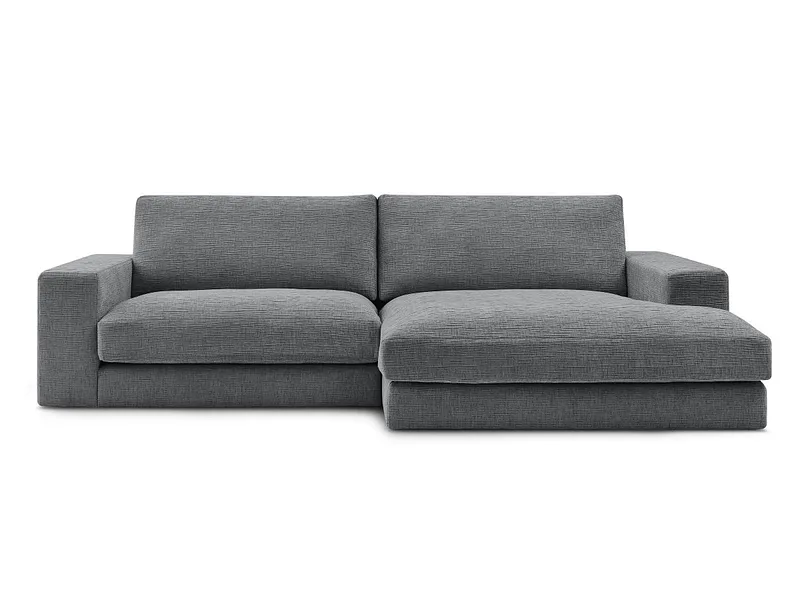 Ecksofa BOBOCHIC LEONARD Stoff mit Textur dunkelgrau