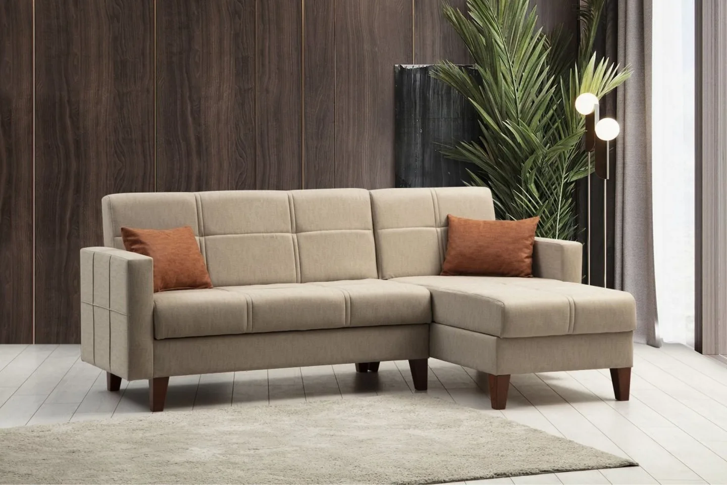 Darcia Bäddsoffa m. Divan 3-sits - Beige