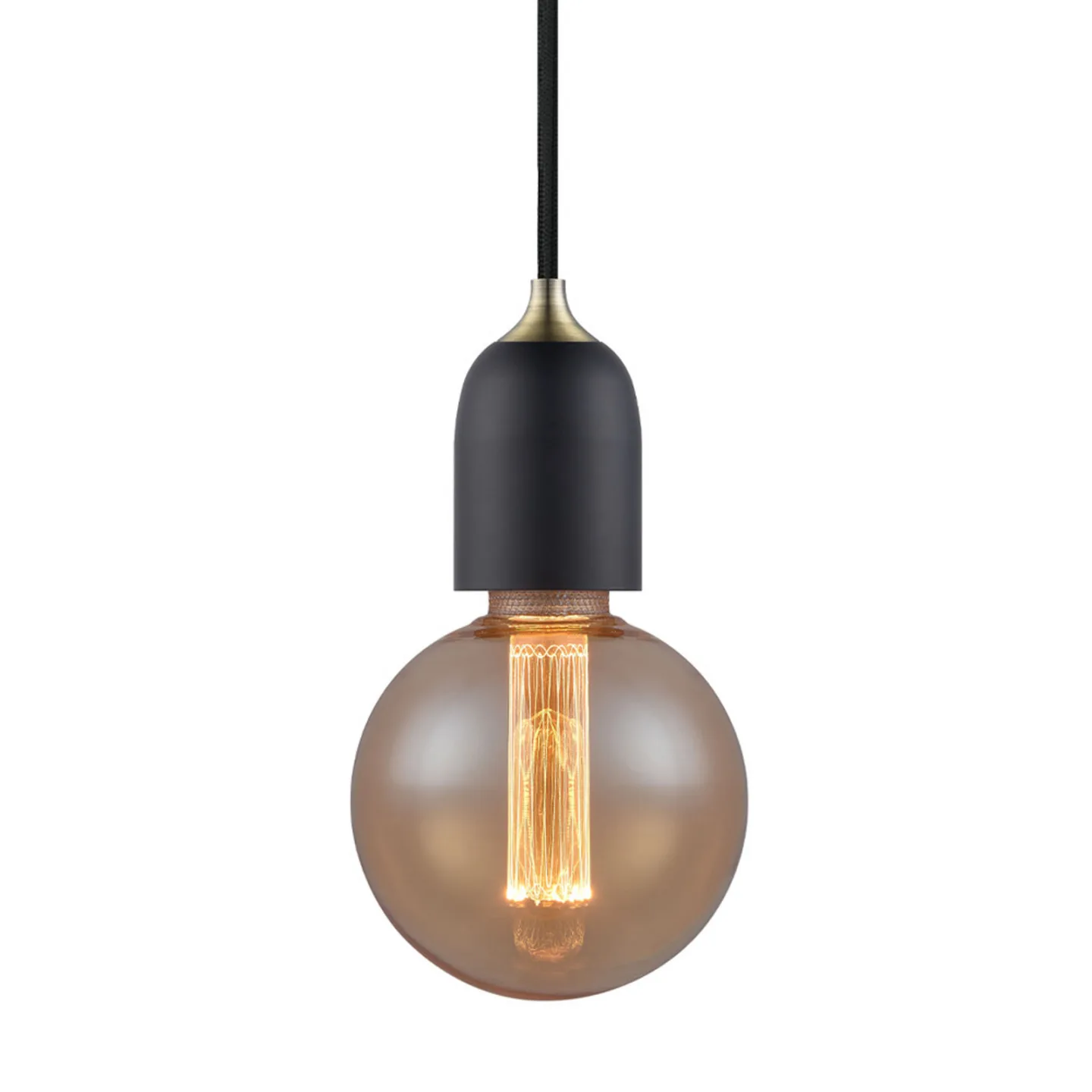CLASSIC Hängelampe schwarz/messing Ø 5 cm E27 - Halo Design - Aluminium - Einflammig