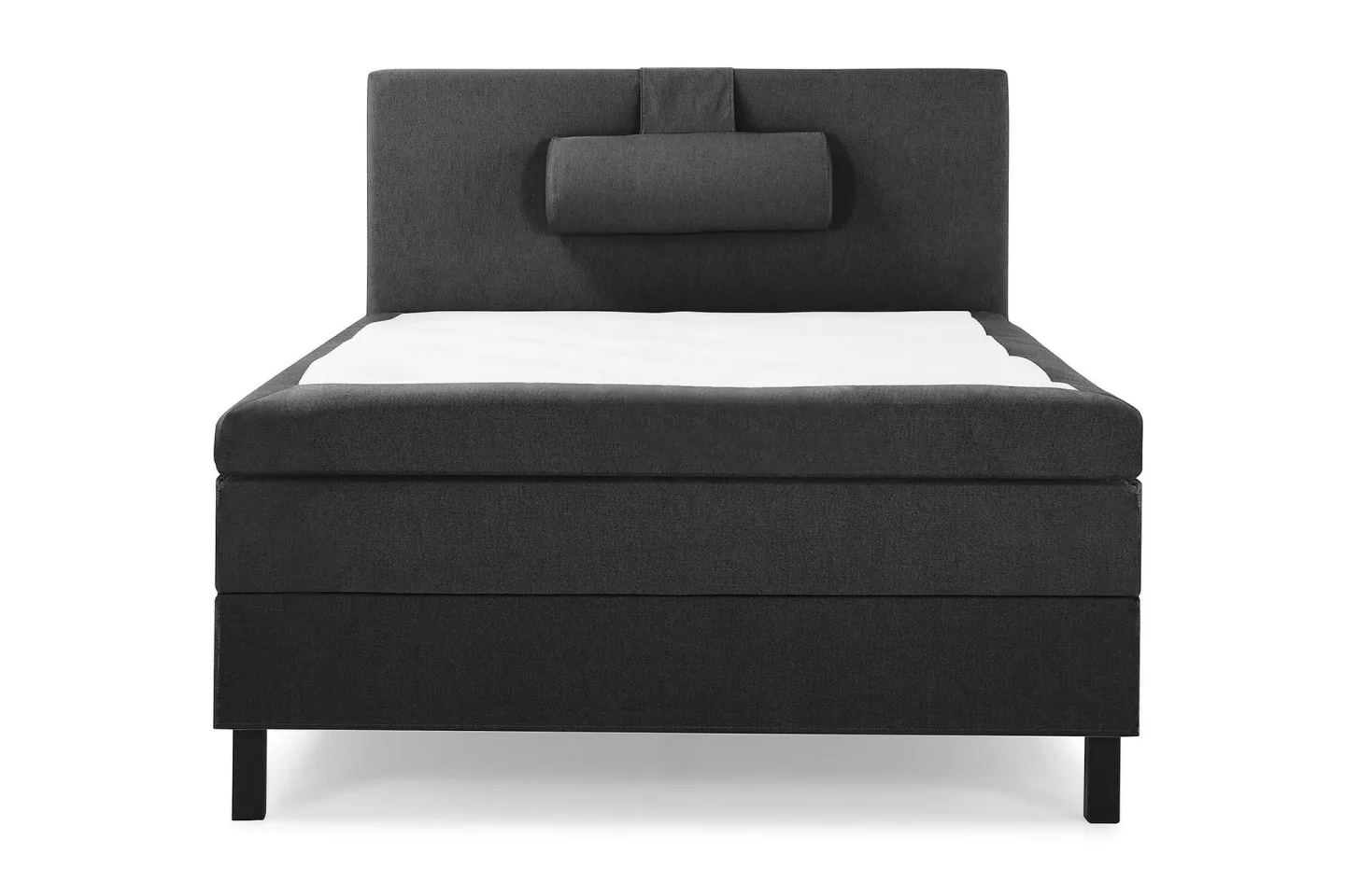 Lucky Komplett Sängpaket 120x200 Polyeter Slät Sänggavel - Nackkudde Stor Svart/Grå
