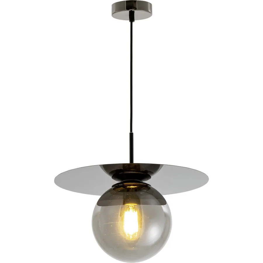 Pendellampe Jolin Grau/Schwarz Glas/Metall 35 cm 120 cm - Farbe: Schwarz/Grau - Material: Metall/Glas