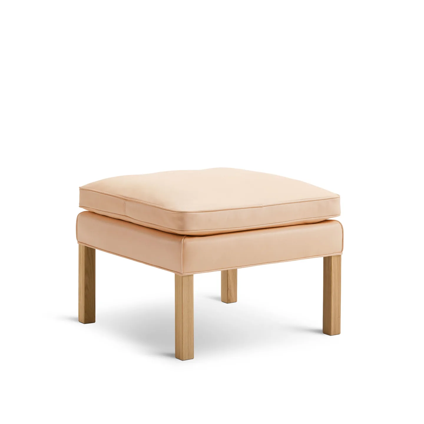 Fredericia Furniture - Mogensen 2202 Ottoman, Oak soap, Leather Cat. 4 - 90 Natural - Sittpuffar - Børge Mogensen - Brun