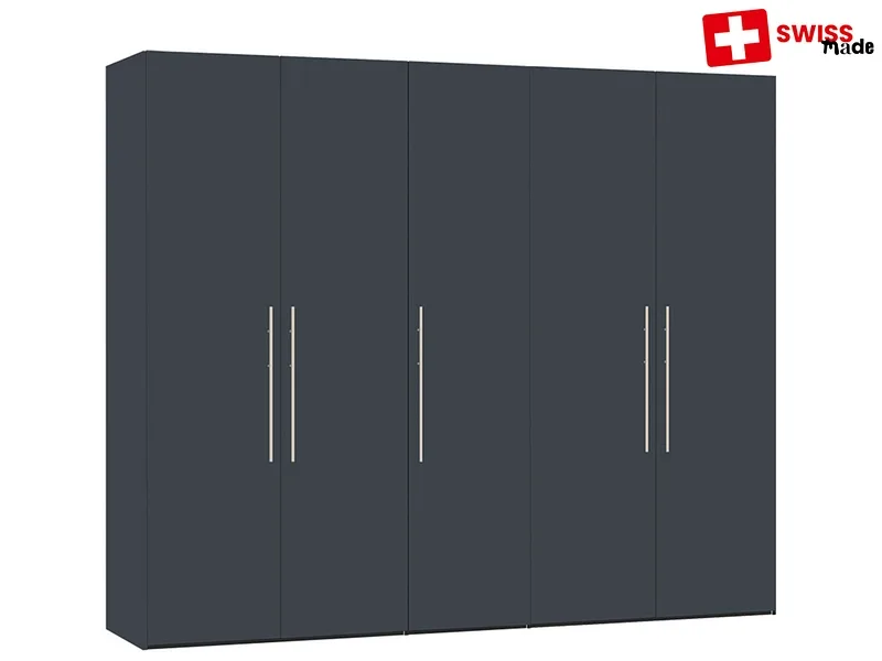 Drehtürenschrank OBWALD grau 5 Türen