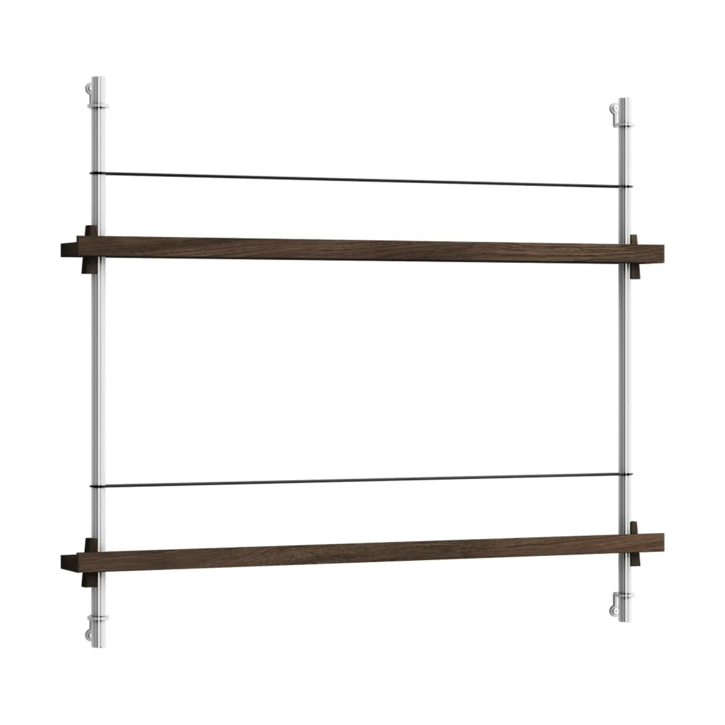 MOEBE Magazine Shelving Zeitungsständer Geräucherte Eiche–Edelstahl, 85x65x7 cm, MS.65.1