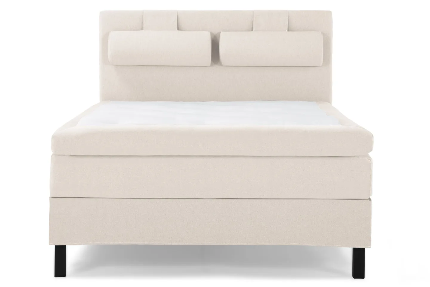 Lucky Komplett Sängpaket 140x200 Polyeter Slät Sänggavel - Nackkudde Stor Beige