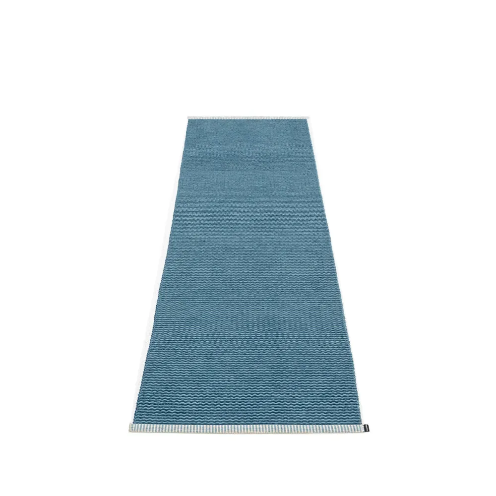 Pappelina Mono gångmatta Ocean blue/dove blue-85x260 cm
