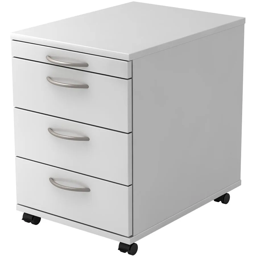 Rollcontainer Office weiss/Aluminium gebürstet Holzwerkstoff B 42.8 H 59 cm