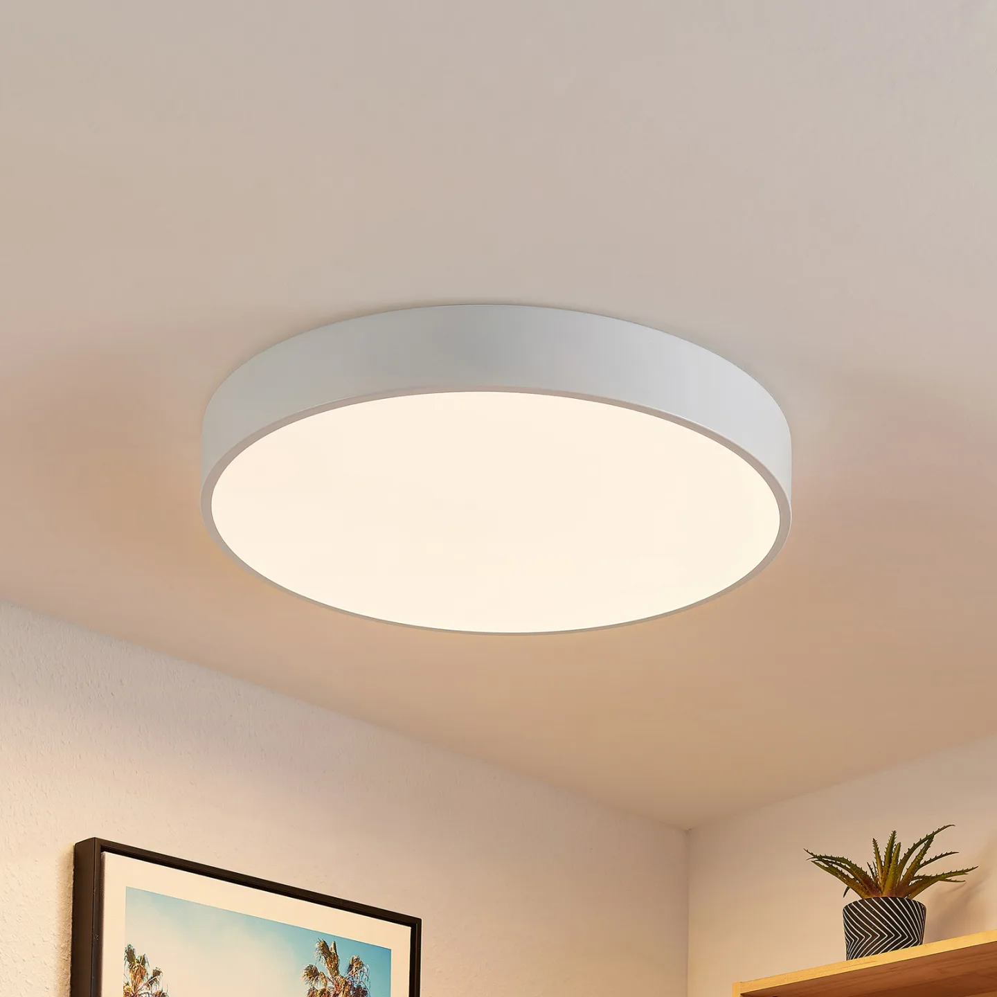 Simera LED Deckenleuchte White - Lindby - Wohnzimmer - Modern - Kunststoff - Rund