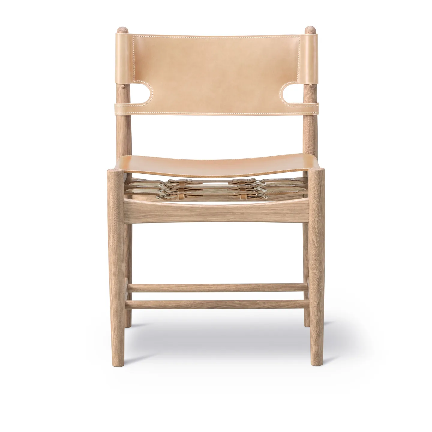 Fredericia Furniture - The Spanish Dining Chair Såpad ek / Natur läder - Matstolar - Børge Mogensen - Beige - Läder/Trä