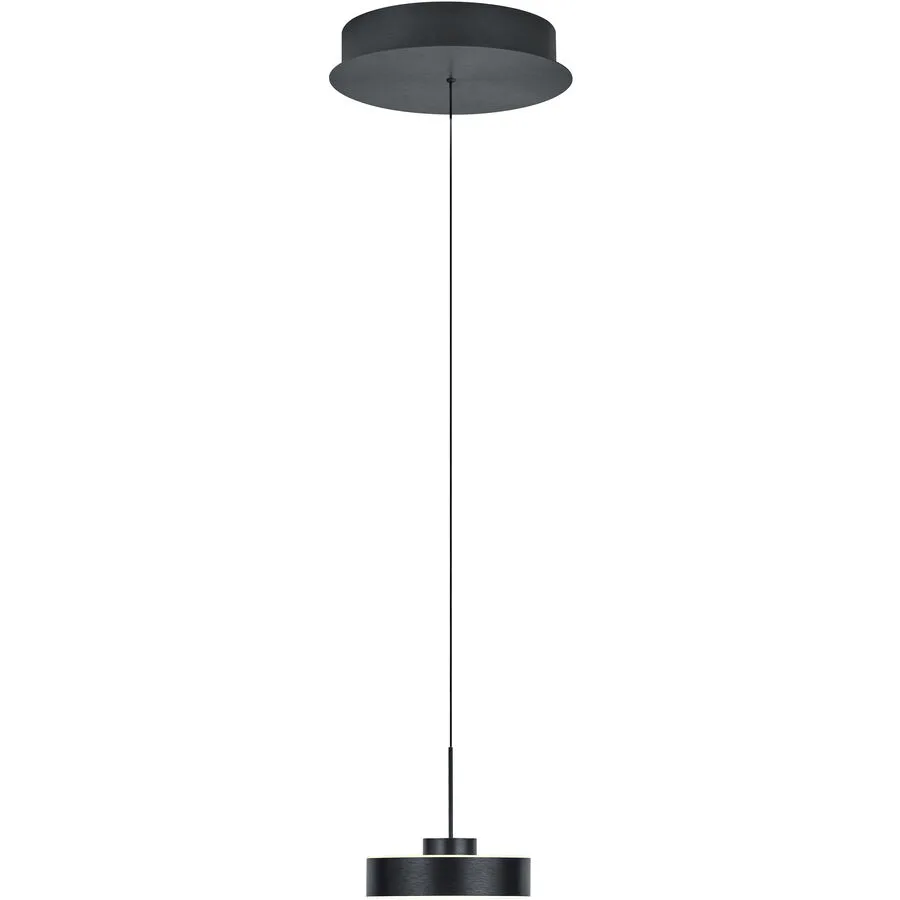 Pendellampe Spencer Grau Aluminium/Eisen 18 cm - Farbe: anthrazit matt - LED - Lichtfarbe: Warmweiss - LED Energiesparlampen