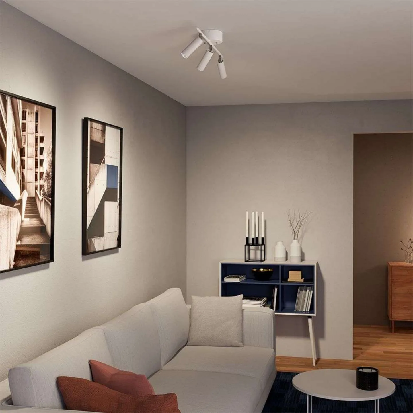 Pipeline 3 Deckenleuchte Matt White - Herstal - Wohnzimmer - Metall