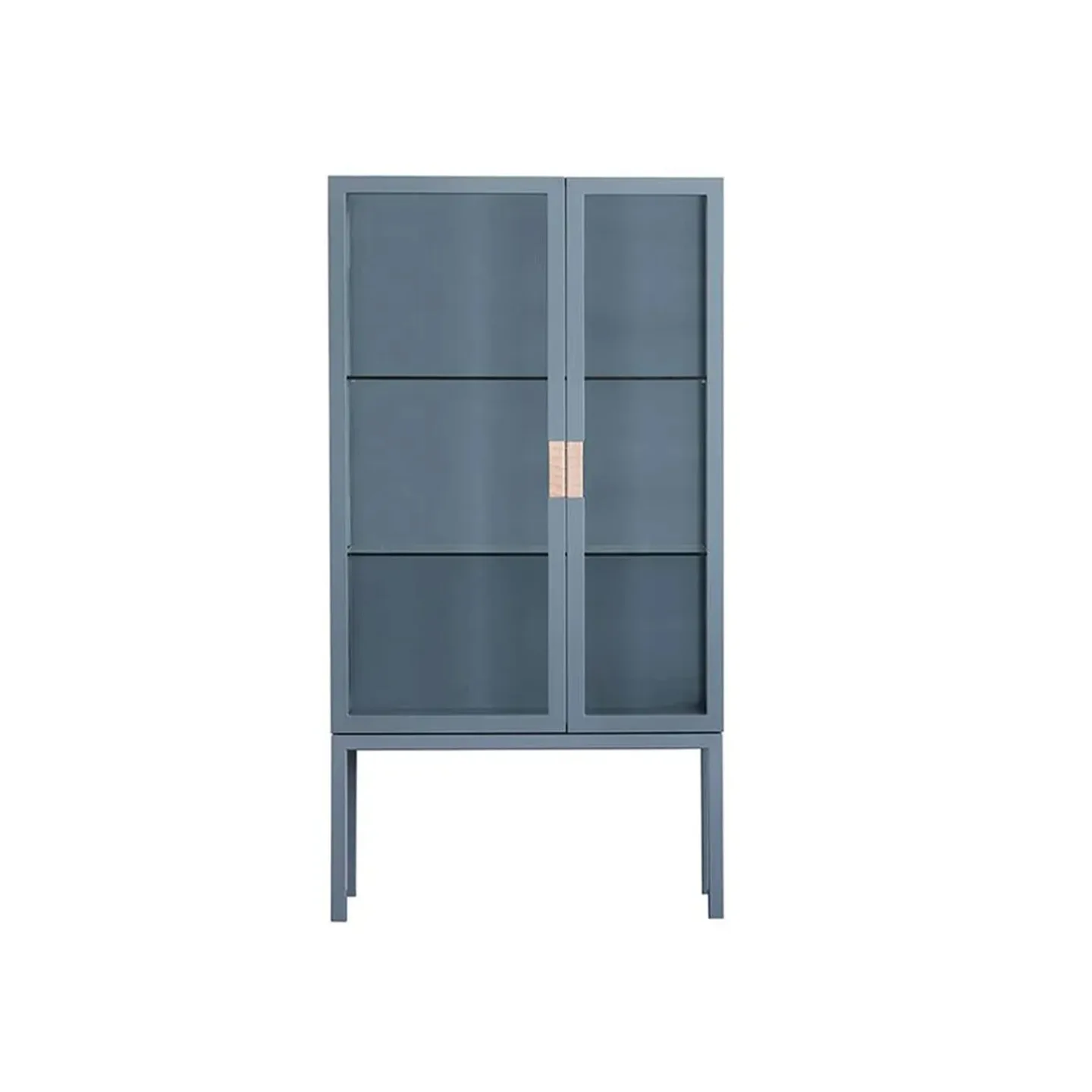 Asplund - Frame Cabinet - Nordic Blue / Natural Leather - Skåp och vitrinskåp - Anya Sebton & Eva Lilja Löwenhielm 2011 - Blå - Glas/Läder