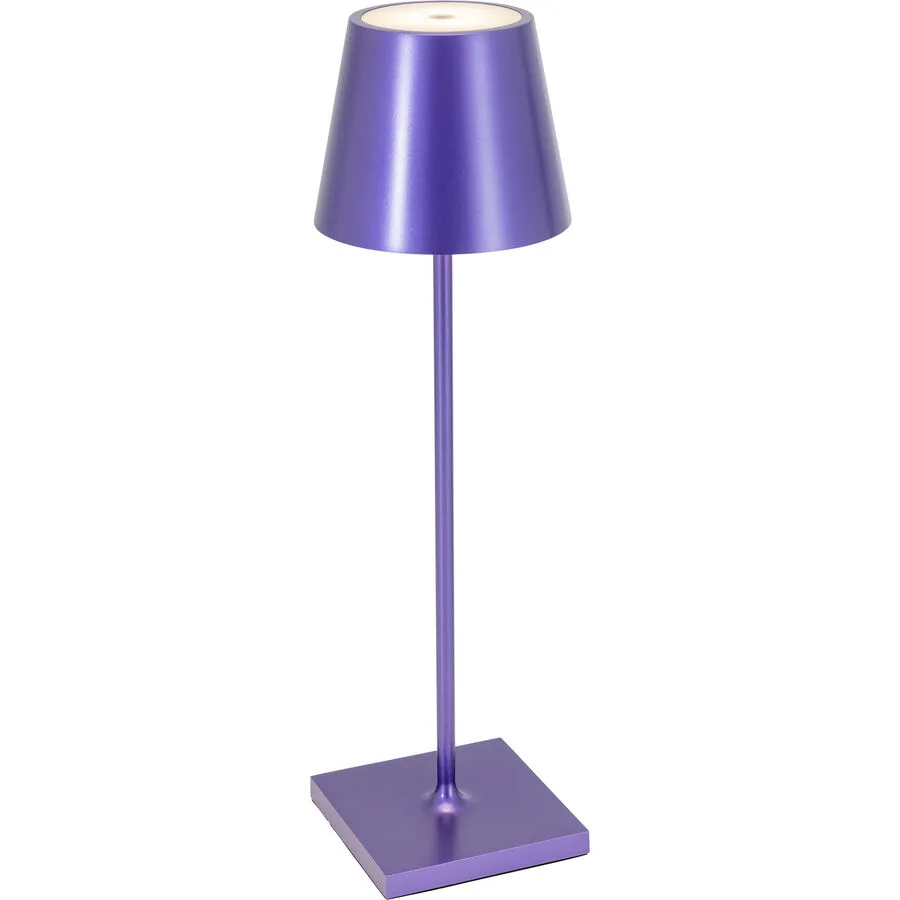 Tischlampe Aline Lila Aluminium 11 cm 38 cm - LED - Lichtfarbe: Extra warmweiss - LED Energiesparlampen