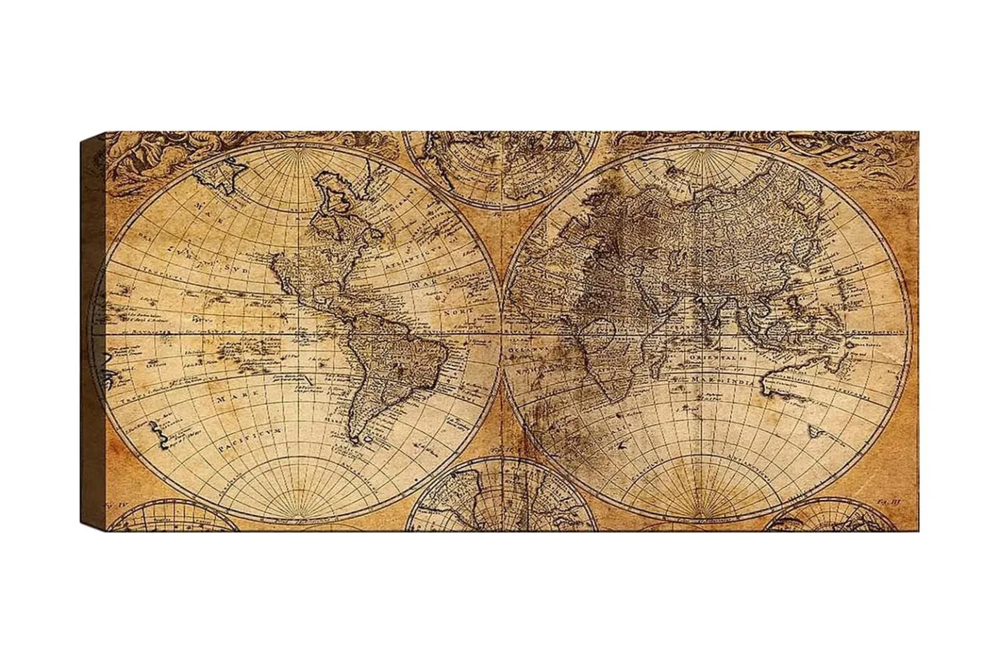Canvastavla YTY Map Flerfärgad - 120x50 cm