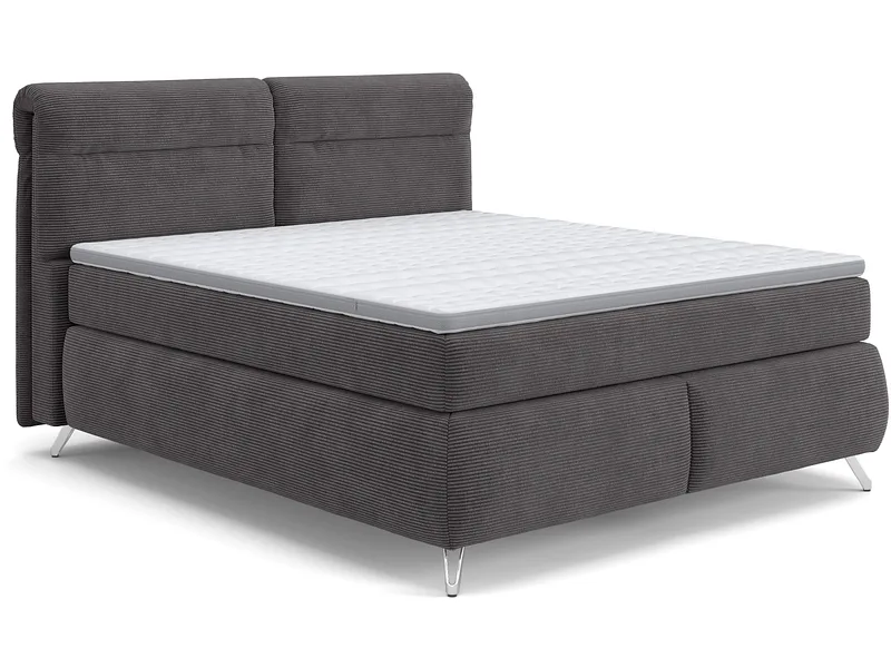 Boxspringbett SWISS HOME STYLE AMBER anthrazit 160x200cm halbfest / fest