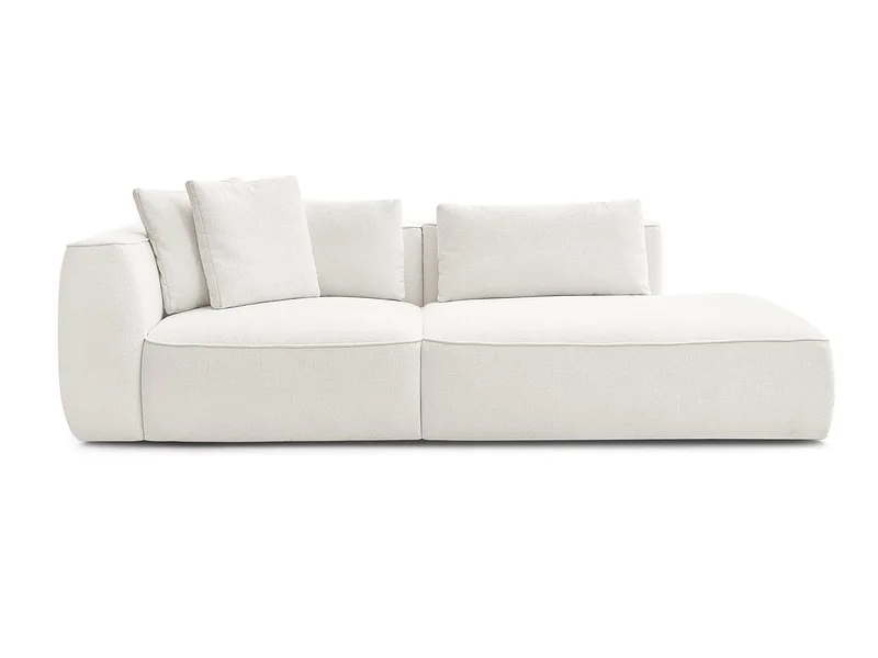 3er Sofa BOBOCHIC LEOPOLD Stoff mit Textur weiss