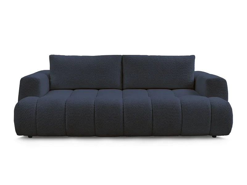 3er Sofa BOBOCHIC FUJI Boucle-Stoff dunkelblau