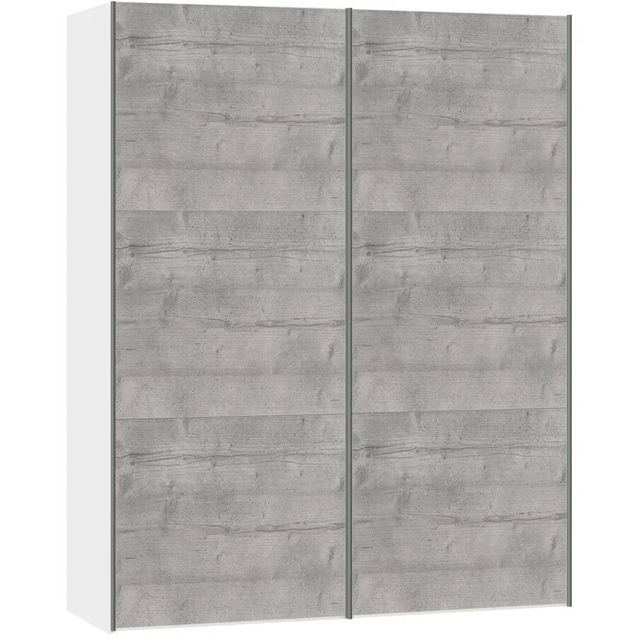 MyDeal Kleiderschrank Easy Go betongrau Holzwerkstoff B 153 cm - Schweizer Möbelhersteller