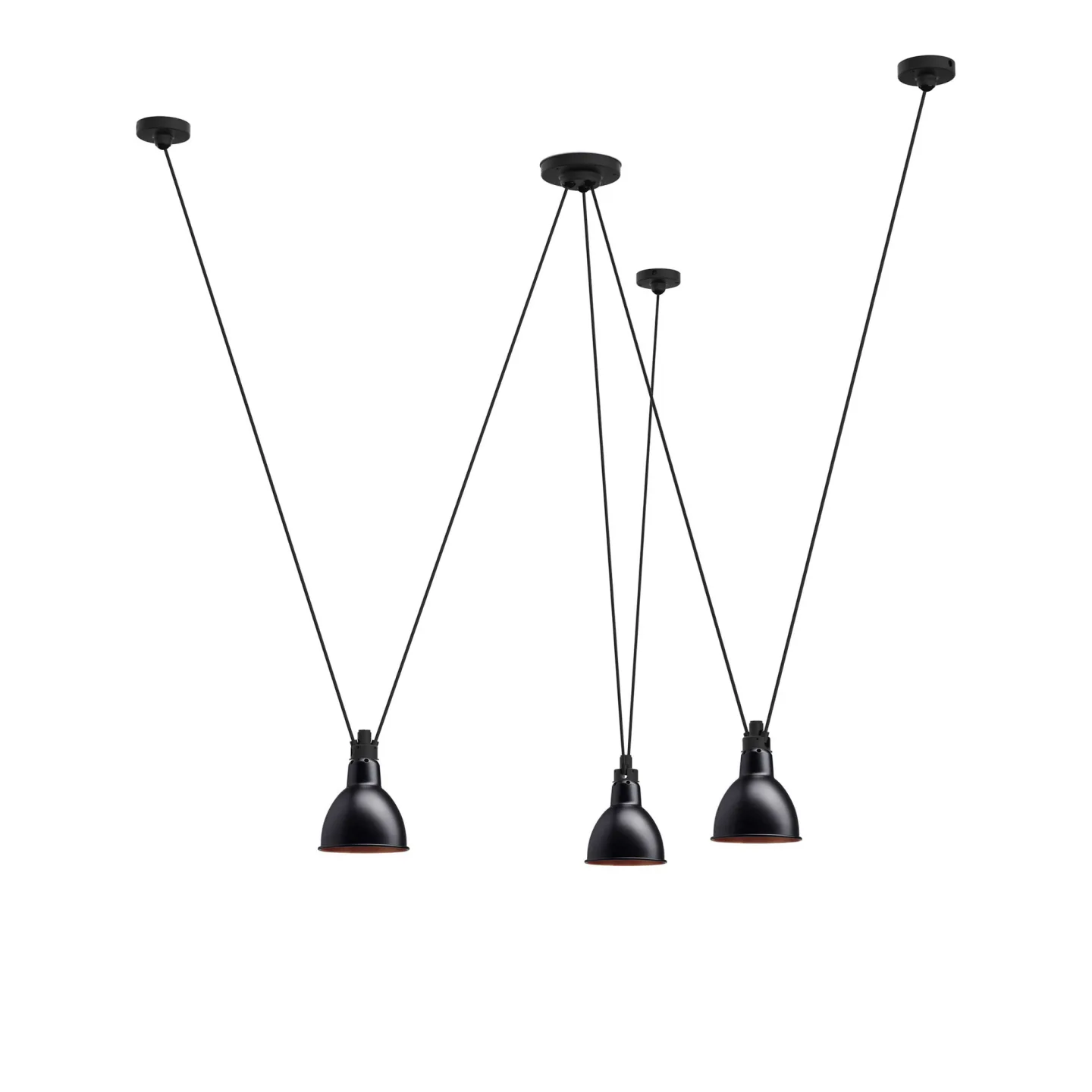 DCWéditions - Les Acrobates De Gras 325 L Round Black/Copper Inside - Pendellampor - Bernard-Albin Gras - Svart