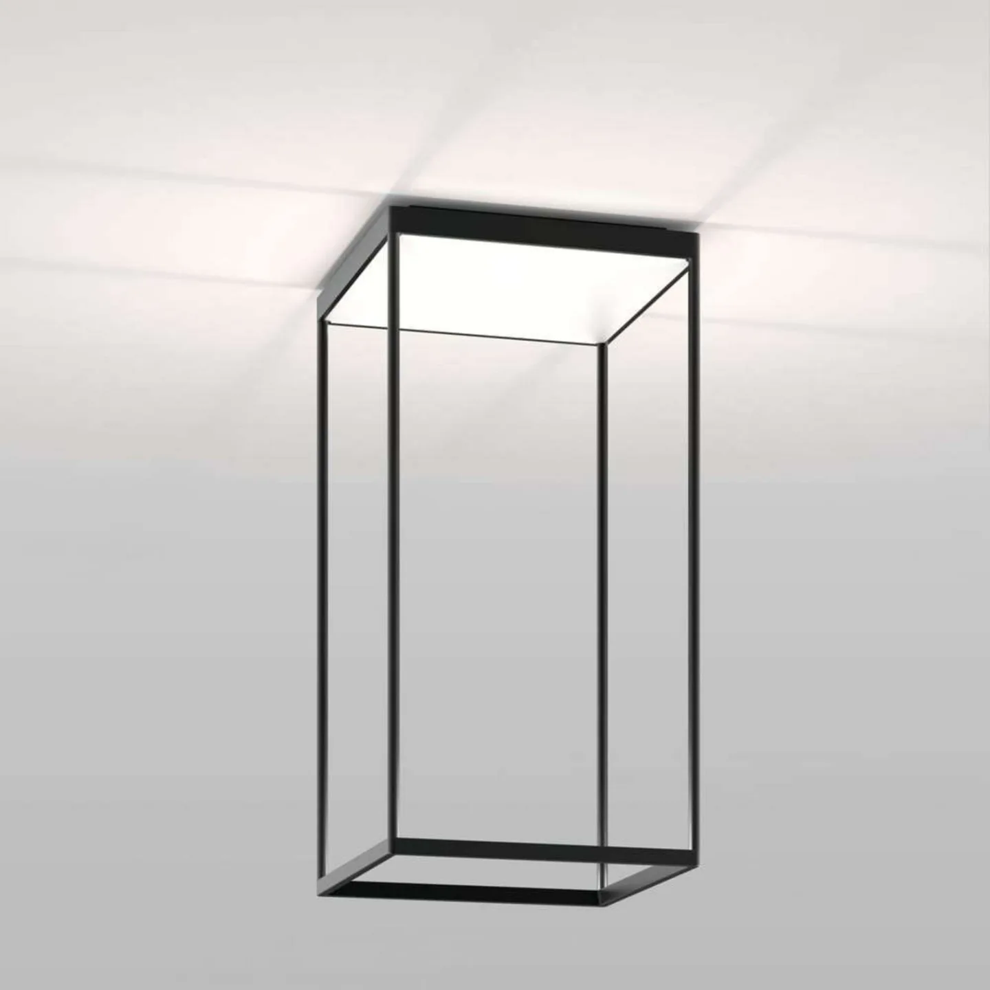Reflex 2 LED-Deckenleuchte, Glas, schwarz - Serien Lighting - Wohnzimmer - Aluminium