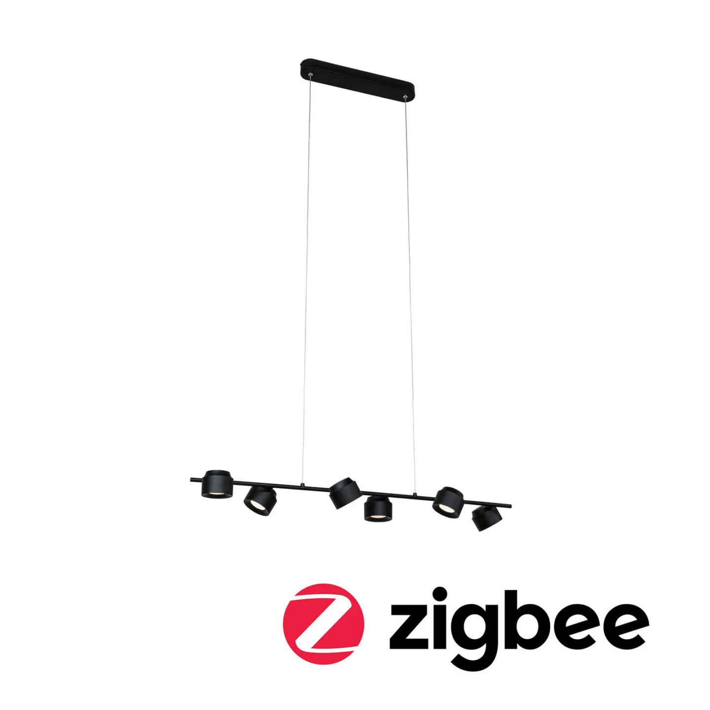 Puric Pane 6 Pendelleuchte Zigbee Dim. Schwarz - Paulmann - Wohnzimmer - Modern - Kunststoff - Mehrflammig