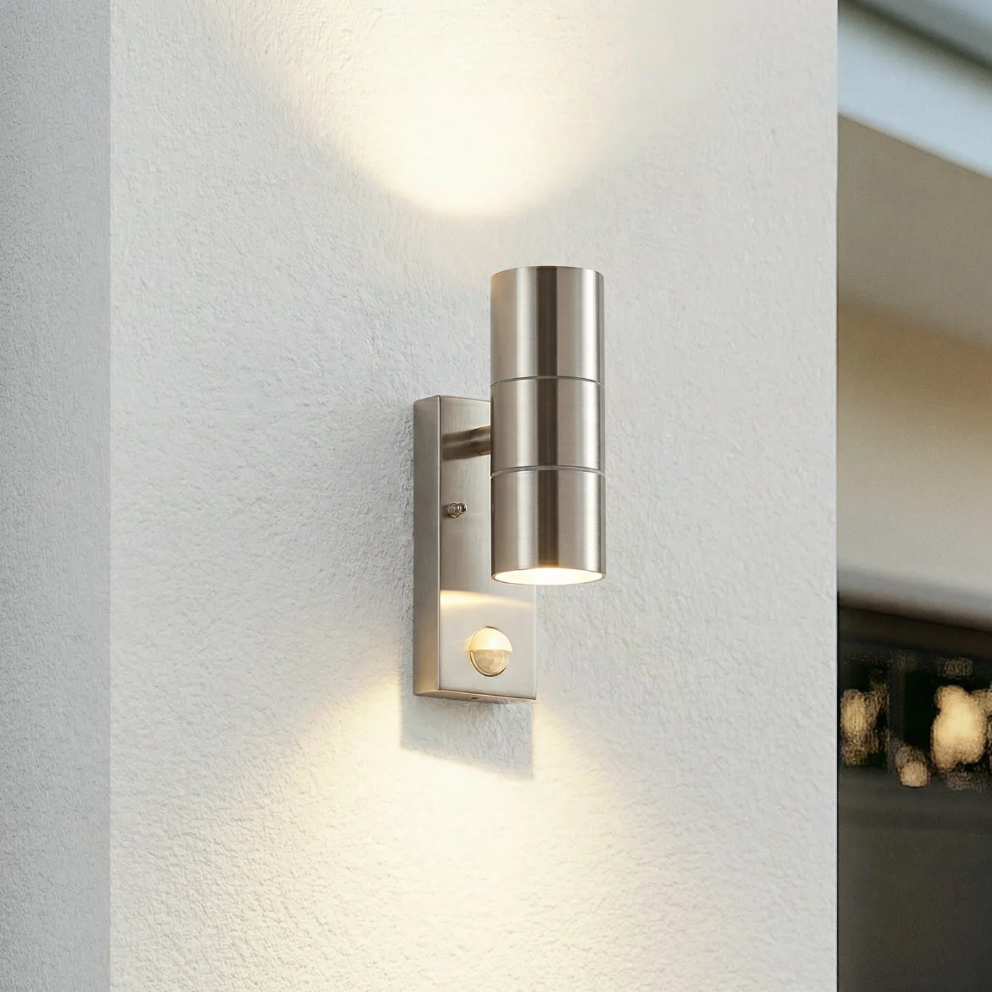 Eyrin Außenwandleuchte w/Sensor Steel - Lindby - Terrasse - Modern - Metall - Mehrflammig