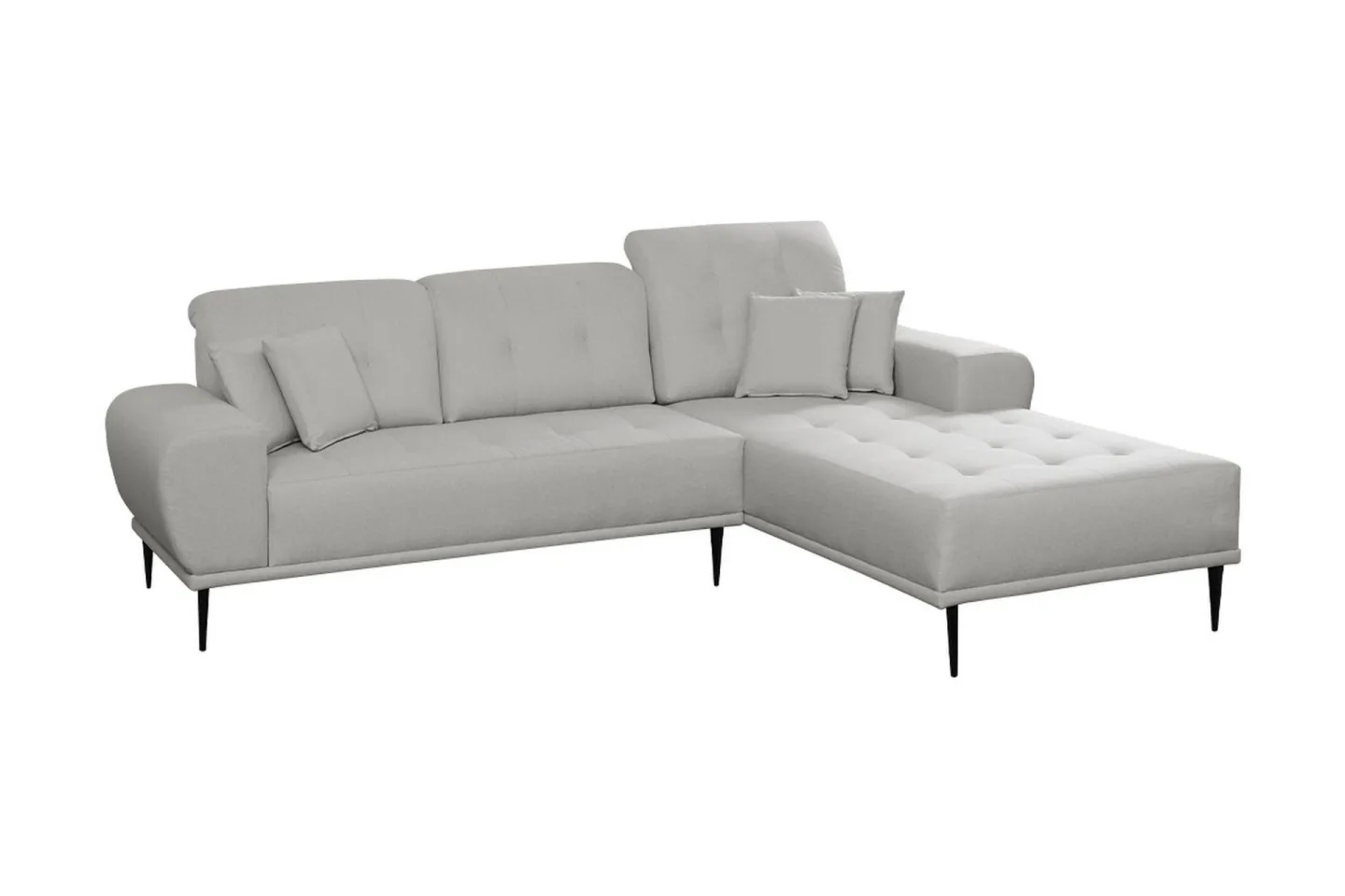 Rapale 3-sits Soffa med Divan Höger med Kuddar - Grå