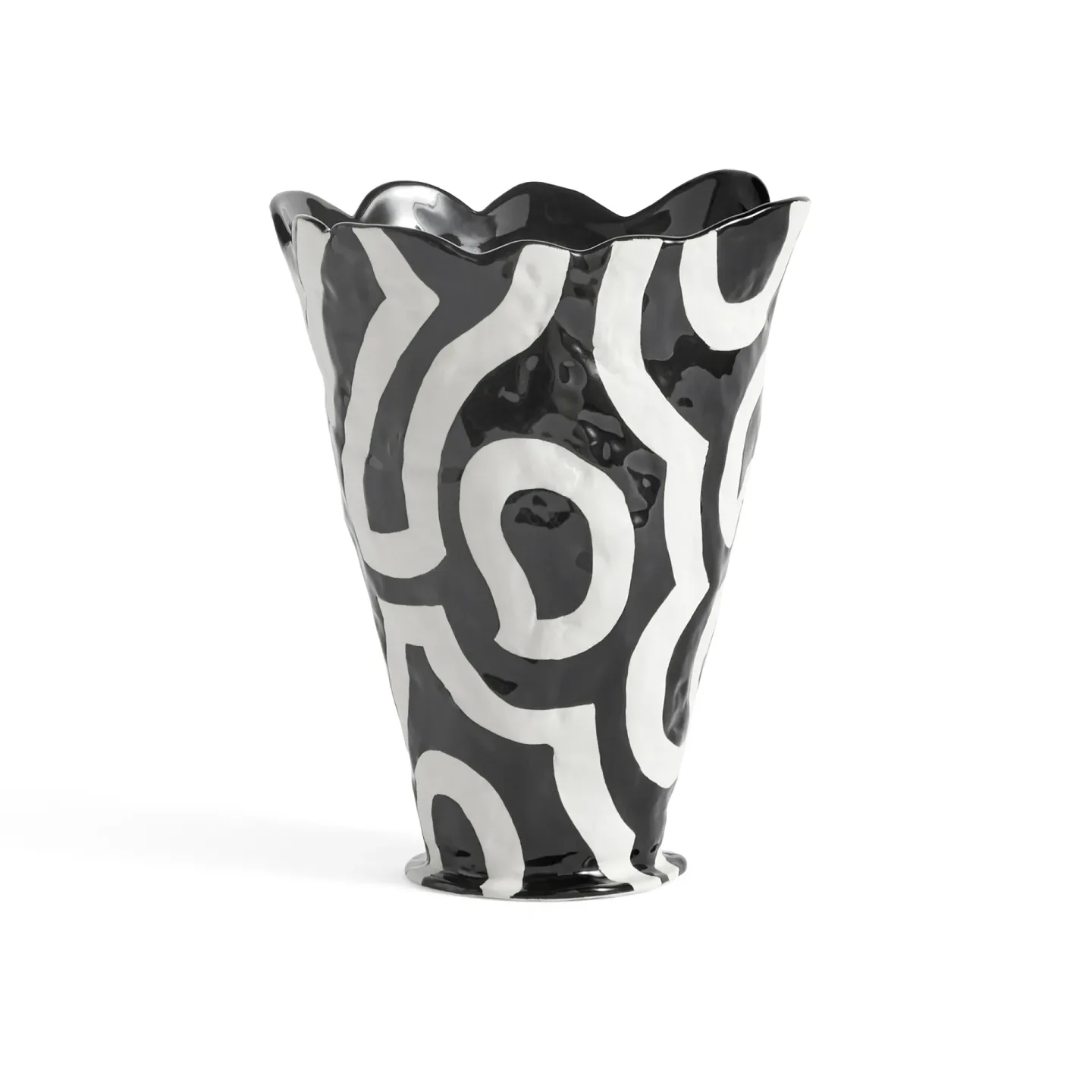 HAY Jessica Hans Shadow Vase 25cm Schwarz-weiß