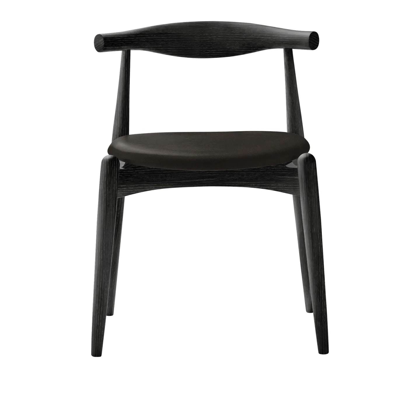 Carl Hansen - CH20, Svartlackad Ek, Lädergrupp B Thor - 377 - Matstolar - Hans J. Wegner - Svart - Trä