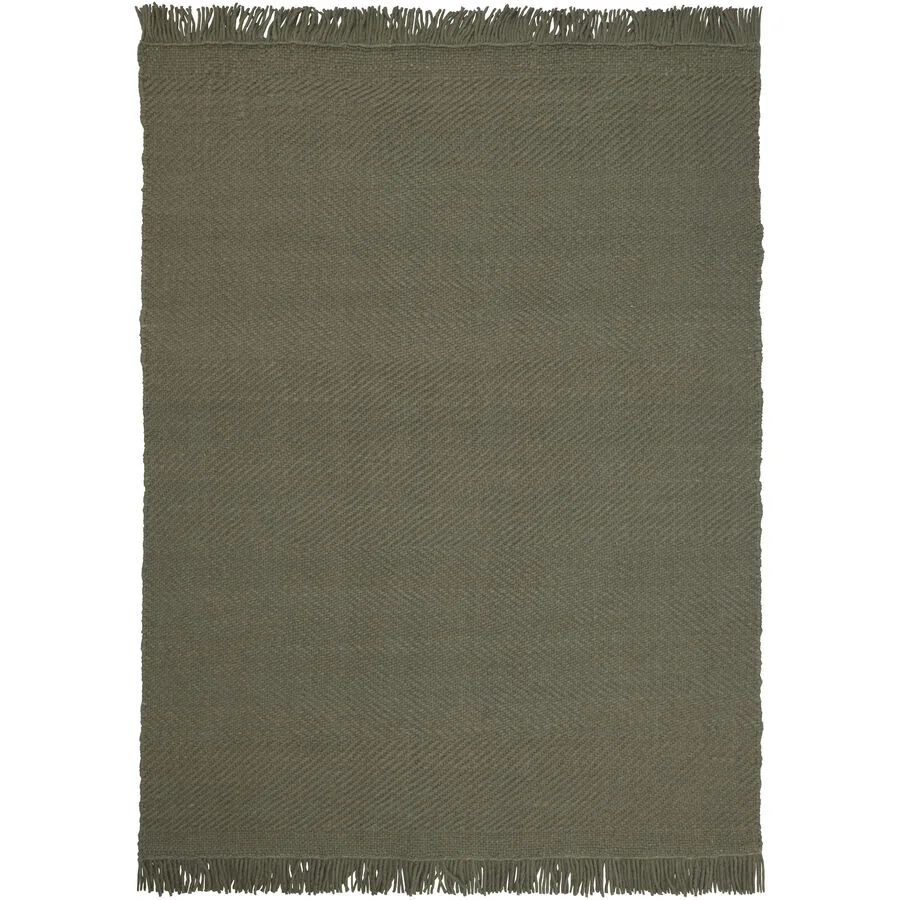 Teppich Ivar Grün Einfarbig Wolle/Polyester 140 x 200 cm